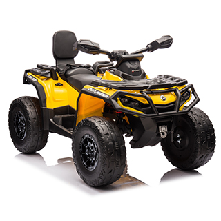 Megacar Detská elektrická štvorkolka Can Am Outlander 4x4 DK-CA005,EVA kolesá, kožené sedadlo, USB, MP3, Bluetooth, 4x200W, 24V 7Ah, žltá