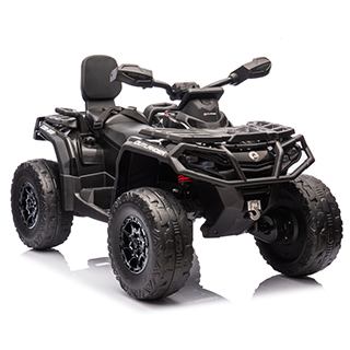 Megacar Detská elektrická štvorkolka Can Am Outlander 4x4 DK-CA005,EVA kolesá, kožené sedadlo, USB, MP3, Bluetooth, 4x200W, 24V 7Ah, čierna