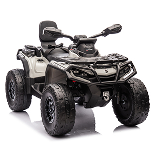 Megacar Detská elektrická štvorkolka Can Am Outlander 4x4 DK-CA005,EVA kolesá, kožené sedadlo, USB, MP3, Bluetooth, 4x200W, 24V 7Ah, sivá