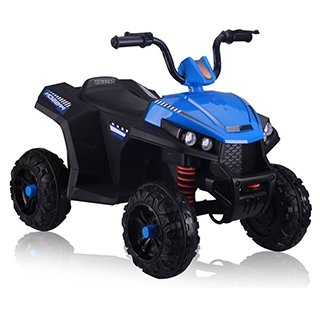 Megacar detská elektrická štvorkolka S601,kožené sedadlo, EVA kolesá, 2x45W, 2x6V 4,5Ah, modrá