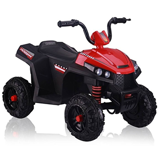 Megacar detská elektrická štvorkolka S601, kožené sedadlo, EVA kolesá, 2x45W, 2x6V 4,5Ah, červená