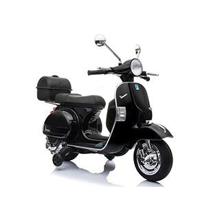Megacar detský elektrický skúter Vespa, 2x45W, 12V 4,5Ah, čierny