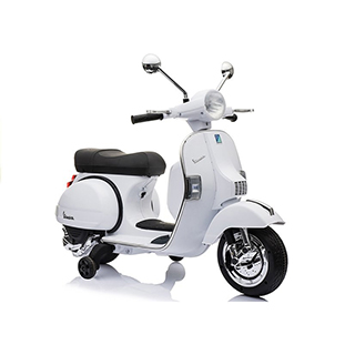 Megacar detský elektrický skúter Vespa, 2x45W, 12V 4,5Ah, biely