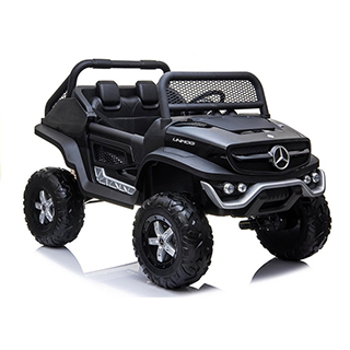 Megacar Mercedes Unimog 4x4, 4x45W, 12V 14Ah, čierne