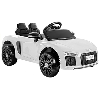 Megacar Audi R8 Spyder, 2x45W, 2x6V 4,5Ah, biele