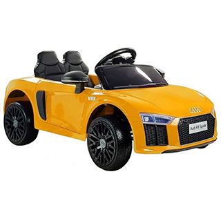 Detské elektrické autíčko Megacar Audi R8 Spyder, 2x45W, 2x6V 4,5Ah, žlté