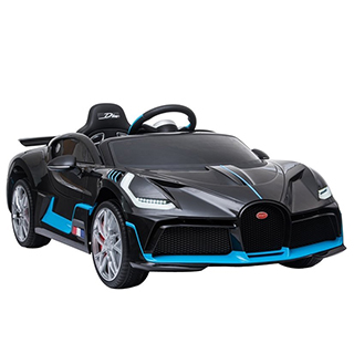Detské elektrické autíčko Megacar Bugatti Divo, 2x45W, 12V 7Ah, čierne lakované