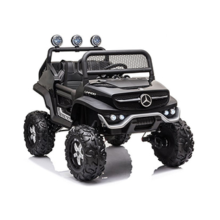 Megacar Mercedes Unimog S, 4x45W, 12V 7Ah, čierne lakované
