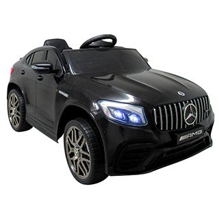 Detské elektrické autíčko SUV Megacar Mercedes GLC63s 4x4, multifunkčný volant USB + MP3 4x45W, 12V 7Ah, čierne