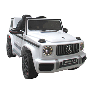 Detské elektrické autíčko Megacar Mercedes G63, kolesá EVA pena, rádio USB, MP3, diaľkové ovládanie, kožená sedačka , 2x35W, 12V, biele