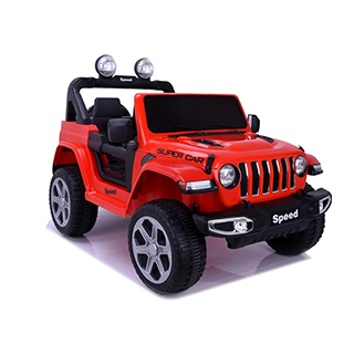 Megacar Jeep FT-938, 2x45W, 2x6V 4,5Ah, červený