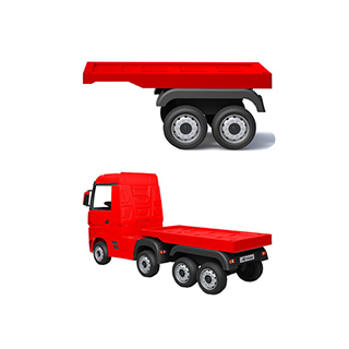 Megacar Náves k detskému kamiónu Mercedes Actros HL358, červený