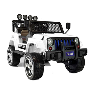Terénne elektrické autíčko Megacar Jeep S2388, 4x45W, 12V 10Ah, biely