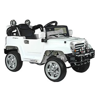 Megacar Jeep JJ245, 2x45W, 2x6V 4Ah, biely