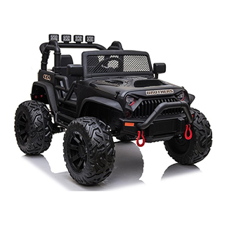 Megacar detské elektrické autíčko Jeep JC666, 2x200W, 2x12V 7Ah, čierny lakovaný