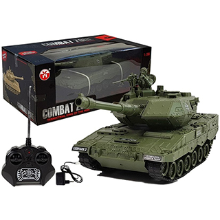 LEANTOYS Combat Zone detský tank, R/C, 1:28, zelený