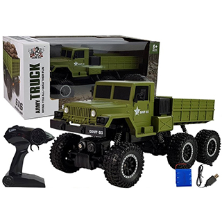 LEANTOYS Road Crawler vojenské nákladné auto, 2,4Ghz, 6x6