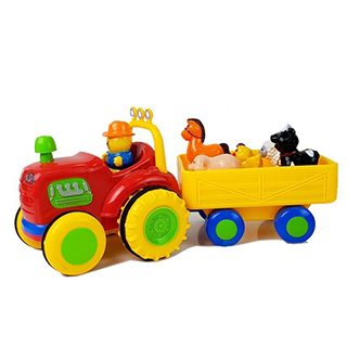 LEANTOYS detský traktor s vlečkou a zvieratkami