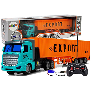 LEANTOYS Truck detský kamión R/C, 1:48, modro-oranžový