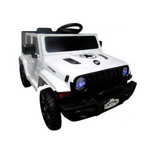 Megacar Cabrio Jeep FM3,  2x30W, 2x6V 4Ah, biele