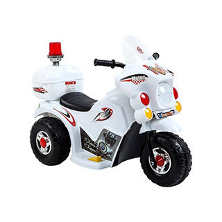 Detská elektrická motorka trojkolesová Megacar LL999, 35W, 6V 4,5Ah, biela
