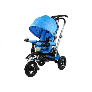 detská trojkolka so strieškou a rukoväťou Lean Trike PRO700, modrá