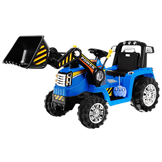 Megacar traktor-bager ZP1005,  2x 45W, 12V, 7Ah modrý