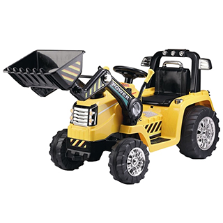 Megacar traktor-bager ZP1005, 2x 45W, 12V, 7Ah žltý