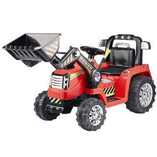 Megacar traktor-bager ZP1005, 2x 45W, 12V, 7Ah červený