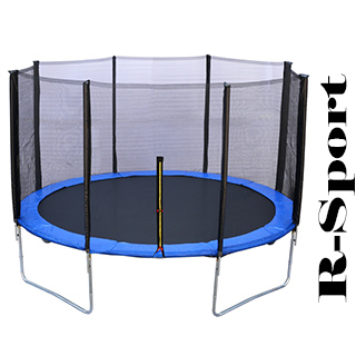 Trampolína R-SPORT 374 cm, 12 FT + ochranná sieť + rebrík