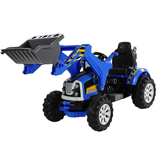 MEGACAR traktor-bager 2x45W, 12V 7Ah, modrý