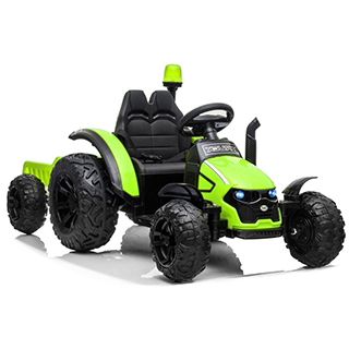 Megacar detský elektrický traktor HZB200 s vlečkou, 2x45W, 1 x 12V 7Ah, zelený