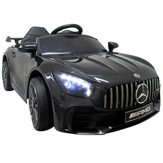 Detské športové elektrické autíčko Megacar MERCEDES GTR-S, diaľkové ovládanie, kožené sedadlo, EVA kolesá, multifunkčný volant, rádio USB + MP3, 2 x 35 W, 12V, čierne